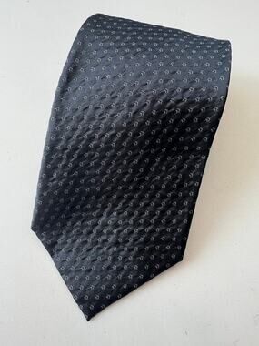 Hickey Freeman Made in USA Silk Men's Neck Tie Steel Blue Silver SG